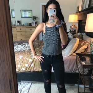 Black tank with diamond pattern